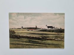 Vykort Panoramavy med Onsala kyrka 1906