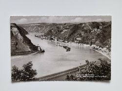 Vykort Blick von der Loreley aut St. Goarshausen und Burg Katz