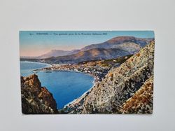 Vykort MENTON. Vue générale prise de la Frontière Italienne