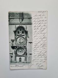 Vykort Astronomiska uret i Prag, 1897