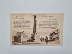 Vykort Belgien. Ypres Guyemer's Memorial Poelkapelle