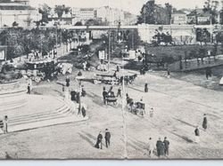 Vykort Wien. Praterstern mit Tegetthoff-Monument.