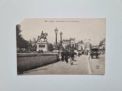 Vykort Frankrike. Paris. Equestrian Statue of Henri IV