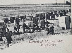 Vykort Ostseebad Warnemünde Strandparthie