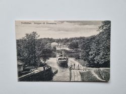 Vykort Trollhättan. Inloppet till Slusssarne.