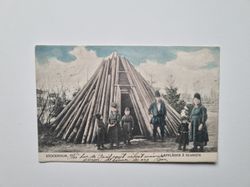 Vykort Stockholm. Lappläger å Skansen 1907