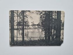 Vykort Ore. Parti af Parken vid Furudals station 1918