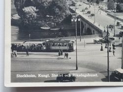 Vykort Stockholm, Kungl. Slottet och Riksdagshuset, 1927