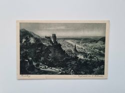 Vykort Heidelberg. Utsikt över Heidelbergs slottsruin och staden
