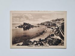Vykort Italien. Taormina. Isola Bella e Capo Taormina