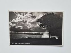Vykort Schweiz. Ouchy. Les Quais au crépuscule.