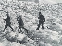 Vykort Schweiz. Rhôneglaciären 1909