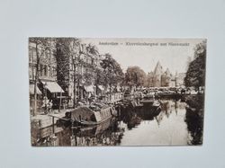Vykort Amsterdam Kloveniersburgwal met Nieuwmarkt