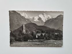Vykort Schweiz. Unterseen, Mönch u. Jungfrau