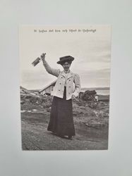 Vykort Kvinna som firar