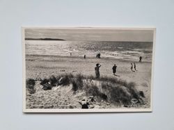 Vykort Mellbystrand. Utsikt mot Hallandsås 1941