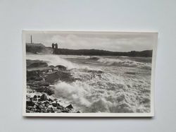 Vykort Varberg Storm vid Apelviken 1952