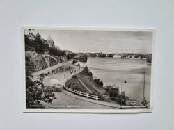 Vykort Trollhättan. Utsikt över älven från Fagerstrand.