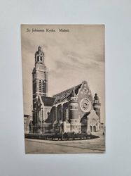 Vykort St Johannes Kyrka. Malmö 1913