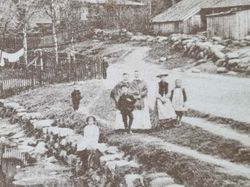 Vykort Mölndal. Parti af ån