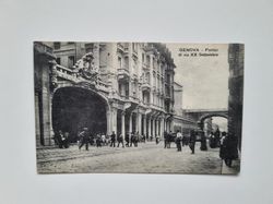 Vykort Folkliv. GENOVA Portici di via XX Settembre