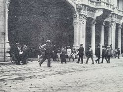 Vykort Folkliv. GENOVA Portici di via XX Settembre
