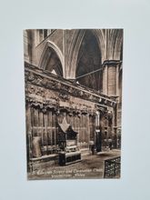 Vykort S Edwards Screen and Coronation Chair, Westminster Abbey