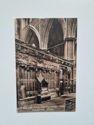 Vykort S Edwards Screen and Coronation Chair, Westminster Abbey