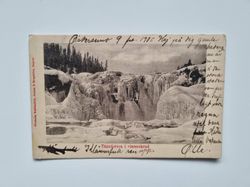 Vykort Tännforsen i vinterskrud 1905