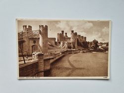 Vykort Wales. Conwy Castle and Bridge