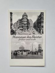 Vykort Hannover. Am Steintor früher und heute