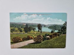 Vykort Round Island Lake from O'Gormans Estate, Monroe, N. V 1915