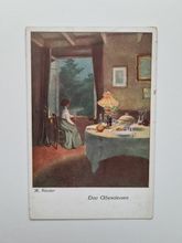 Vykort M. Rieder Das Abendessen 1916