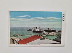 Vykort Ships from all Corners of the World sail into YOKOHAMA HARBOR