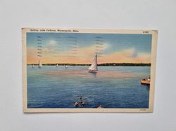 Vykort Sailing, Lake Calhoun, Minneapolis, Minn. 1939