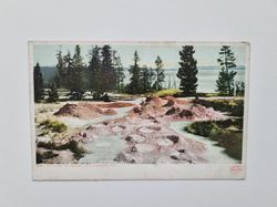 Vykort Mud Geyser, Yellowstone Lake, Yellowstone Park