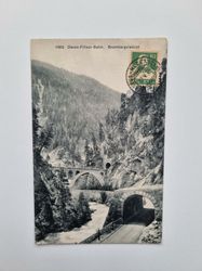 Vykort Davos-Filisur-Bahn. Brombergviadukt. Schweiz