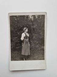 Vykort fotografi på dam