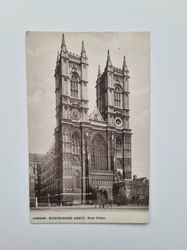 Vykort London. Westminster Abbey. West Front.