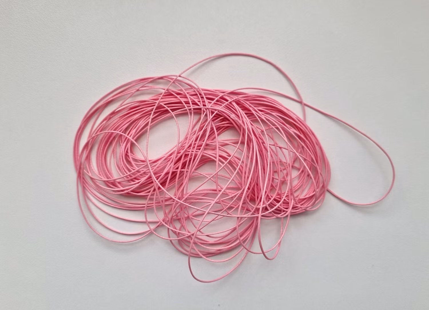 9 meter vaxat bomullssnöre (rosa)