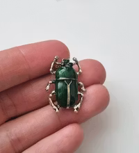 Brosch grön skalbagge