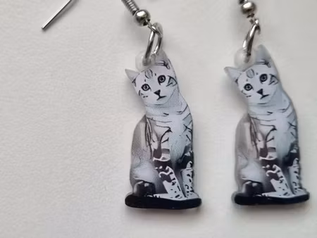 Örhängen svartvita katter