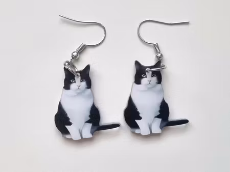 Örhängen Svartvit Katt