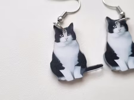 Örhängen Svartvit Katt
