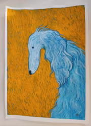 Borzoi i gouache