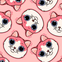 Rosa katt - sticker