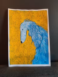 Borzoi i gouache