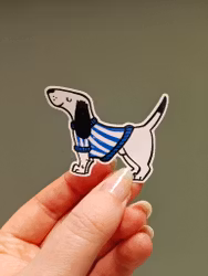Blåvit hund - sticker