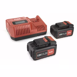 Flex Batteripack 2 plus laddare 18V - Snabbladdare + 2st 5.0Ah batterier