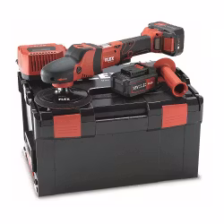 Flex Polermaskin PE150 18.0-EC Set - 18V 150-1450/min 2x5.0Ah&Laddare L-Boxx Roterande